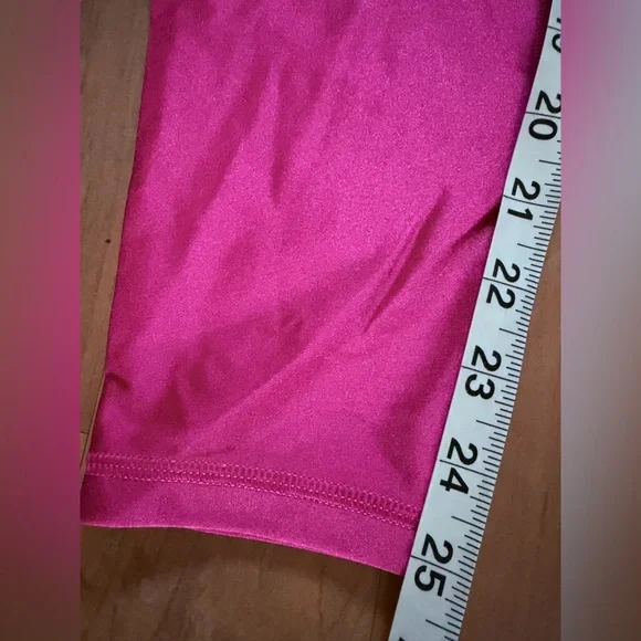 Athleta Elation Shine Tight High-Waisted Leggings Neon Bright Pink Size L - Picture 6 of 10